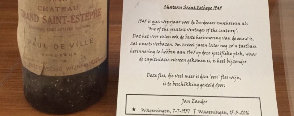 Bijzondere fles wijn voor Hotel de Wereld