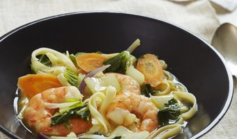 Noedelsoep met gamba’s