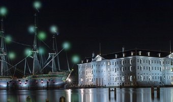 Pop-up restaurant in Scheepvaartmuseum tijdens Amsterdam Light Festival