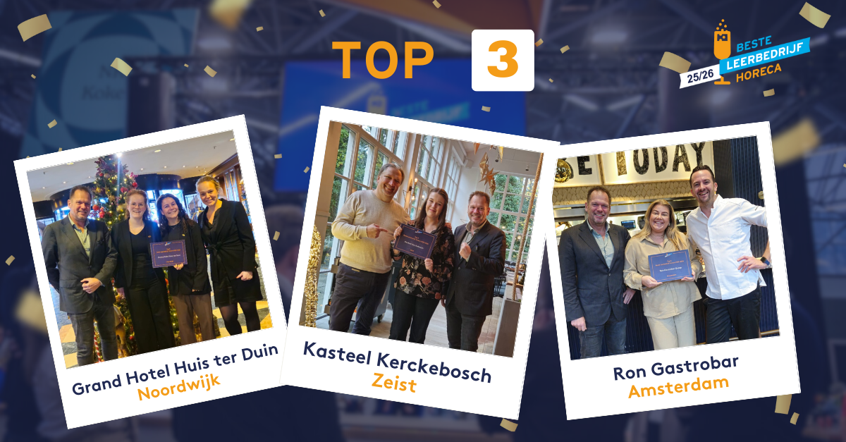 SVH maakt Top 3 Beste Leerbedrijf Horeca 2025/2026 bekend