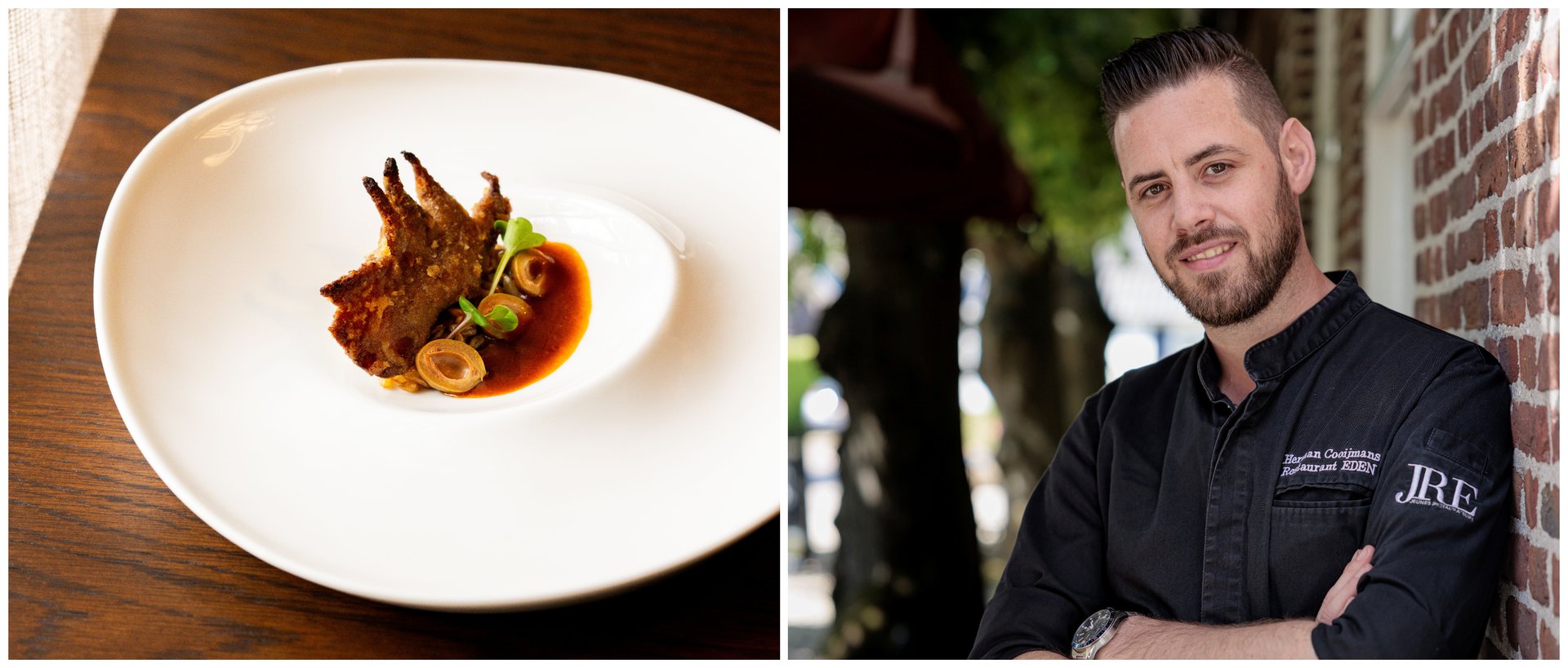 Gerecht met hanenkam op de kaart bij restaurant EDEN in Waalre