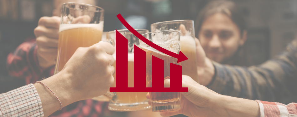 Bierverkoop is 4 procent harder gedaald in grensregio's