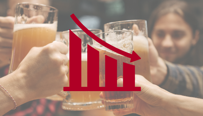Bierverkoop is 4 procent harder gedaald in grensregio's