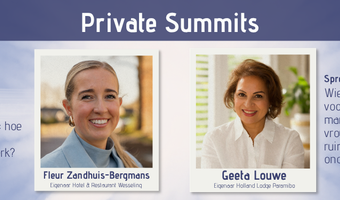 Fleur Zandhuis-Bergmans en Geeta Louwe verzorgen Private Summits op HotelSummit 2026