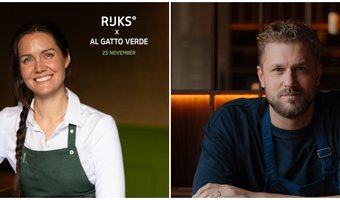 Joris Bijdendijk ontvangt Jessica Rosval van Massimo Bottura's 'Al Gatto Verde'