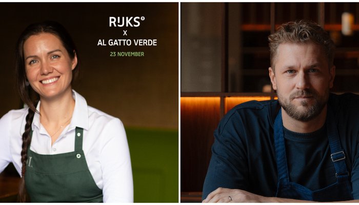 Joris Bijdendijk ontvangt Jessica Rosval van Massimo Bottura's 'Al Gatto Verde'