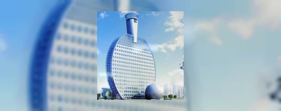Hotel in de vorm van een pingpongbat